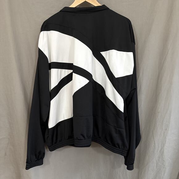 Reebok Track Jacket Identity Black White Back Vector Reecycled Speedwick Size 4X - Picture 5 of 13